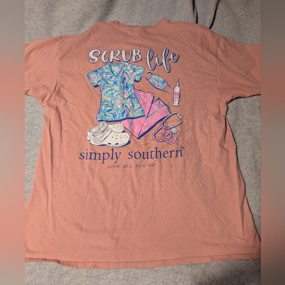Simply Southern Coral 'Scrub Life' Tee